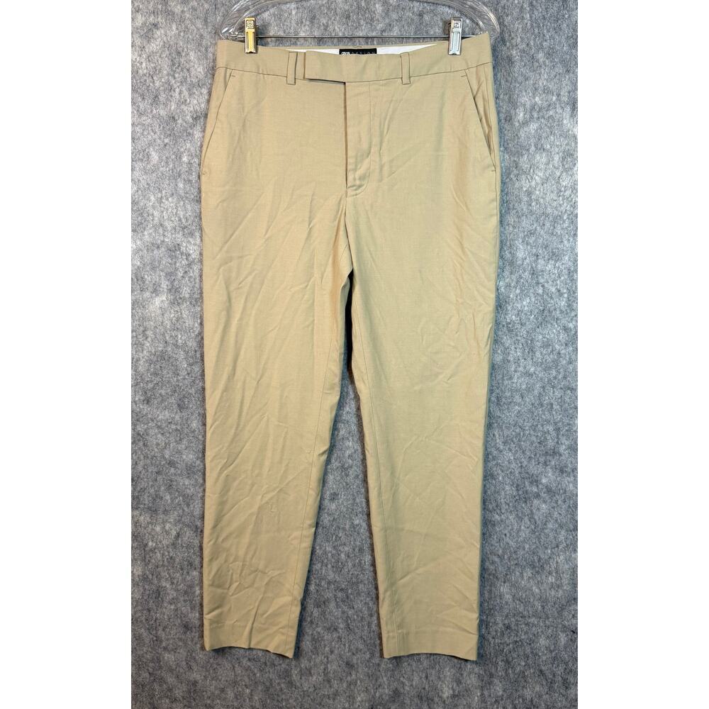 ASOS Design Mens Tan Khaki Double Hook Business Casual Pants - 32x30